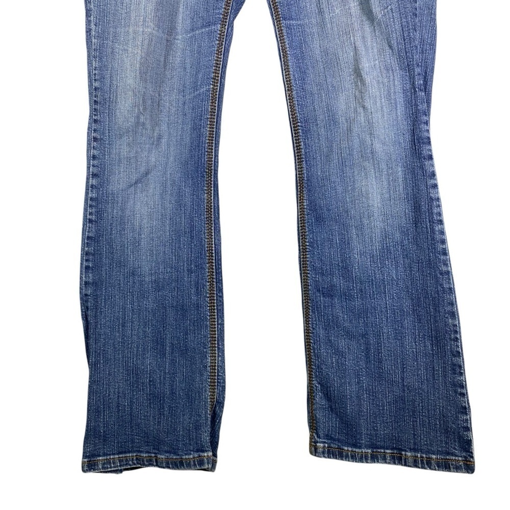 DEPARTMENT OF PEACE Women's size 10 denim bootcut distressed embellished jeans - Picture 3 of 11
